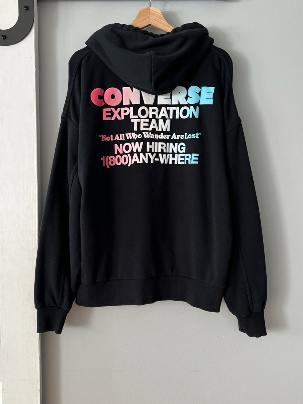 Y2K Converse Not All Who Wander Are Lost Exploration Team Graphic Hoodie Sz L